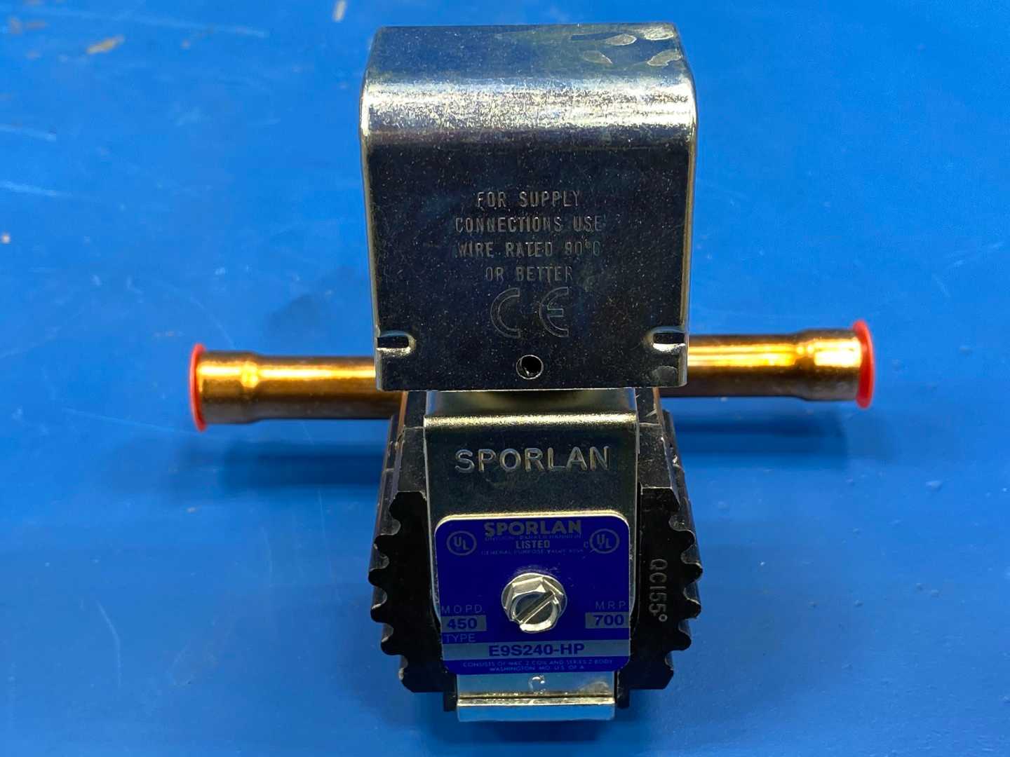 Sporlan Solenoid Valve E9S240-HP, 1/2" ODF Solder Connections, 24/50-60JAQ