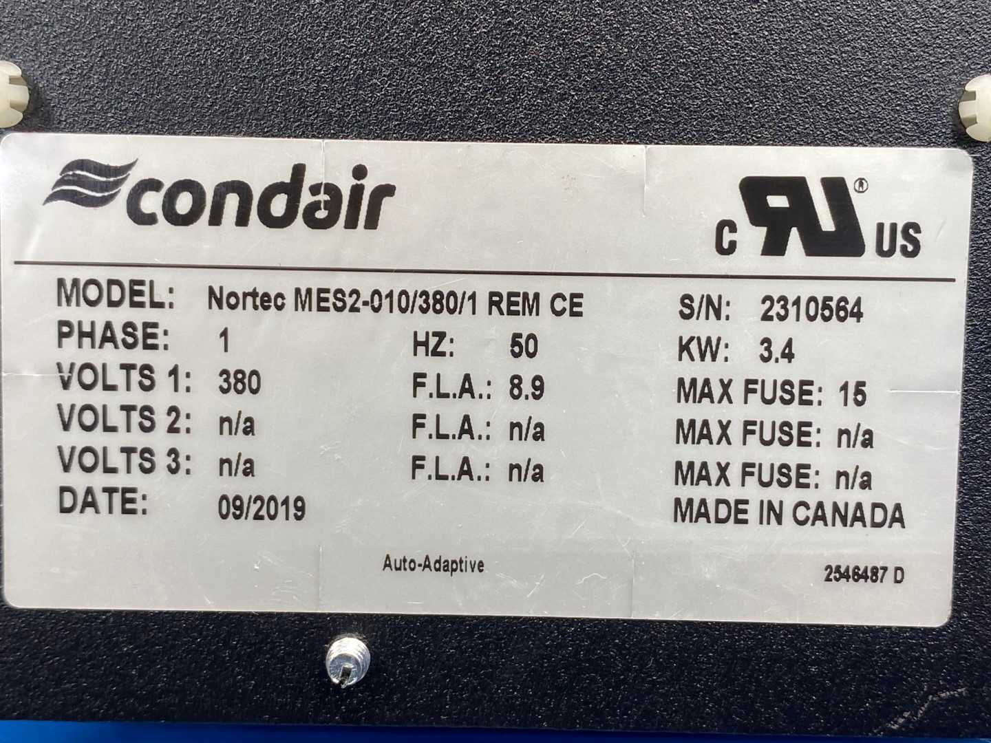 Condair Nortec MES2-010/380/1 REM CE, Control Panel Enclosure