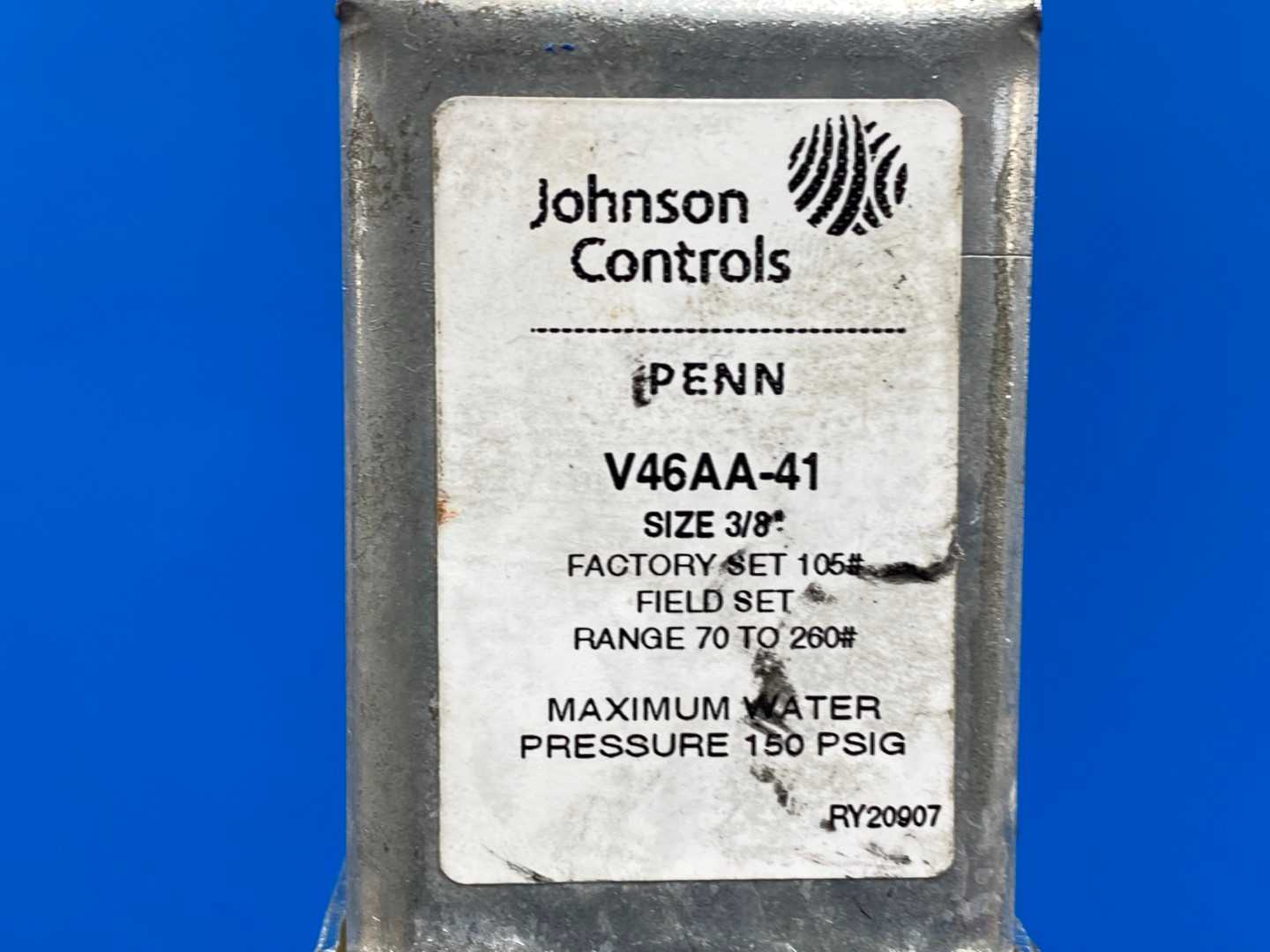 Johnson Controls V46AA-41, Size 3/8", Max water Pressure 150 PSIG