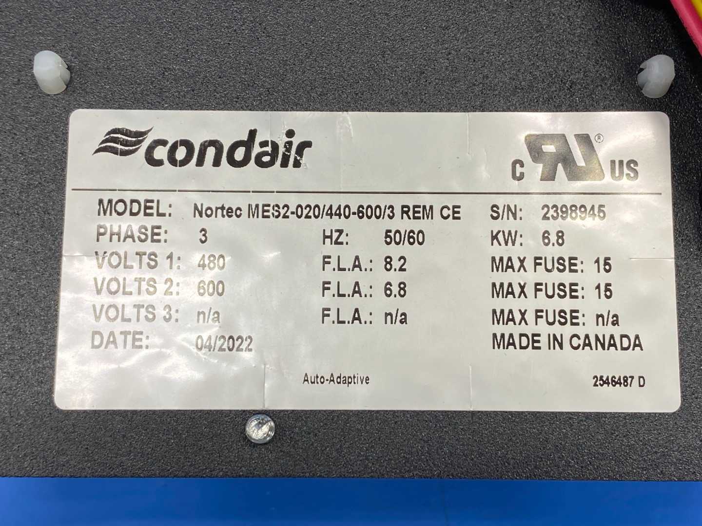 Condair Nortec MES2-020/440-600/3 REM CE, Humidifier and Panel 