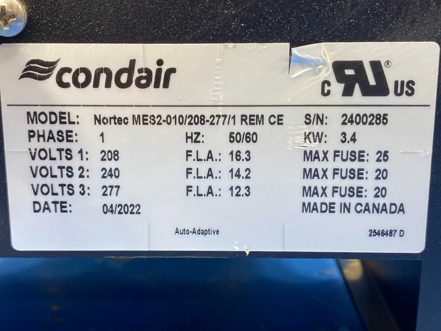 Condair Nortec MES2-010/208-277/1 REM CE Electro Steam Humidifier 