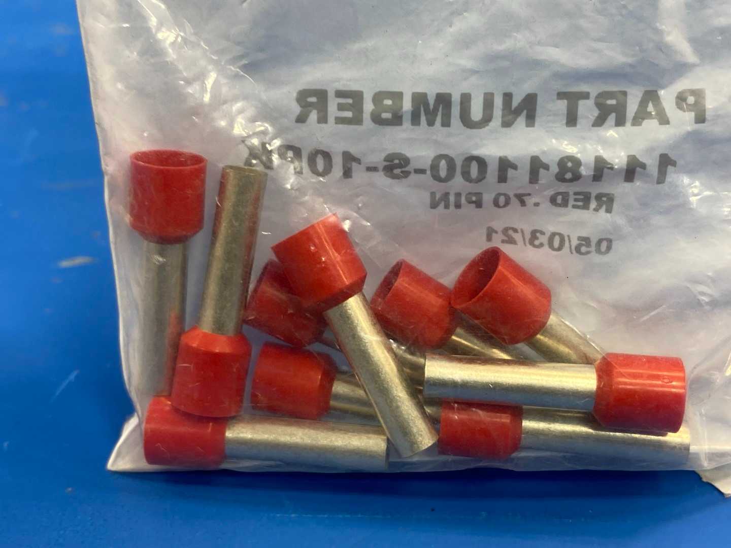 CONN FERRULE DIN 8AWG RED 11181100-S-10PK RED .70 PIN