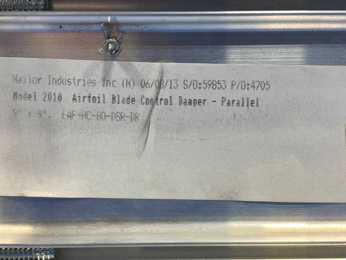Nailor Industries 2010 Airfoil Blade Control Damper