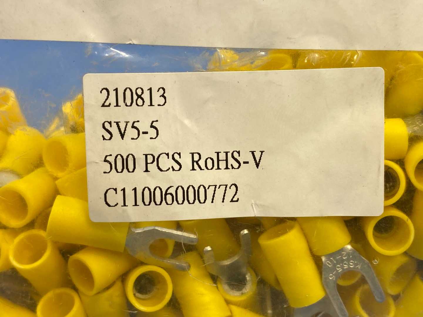 KST Insulated Spade Terminal, SV5-5, 12-10AWG, Yellow (Lot of 500)