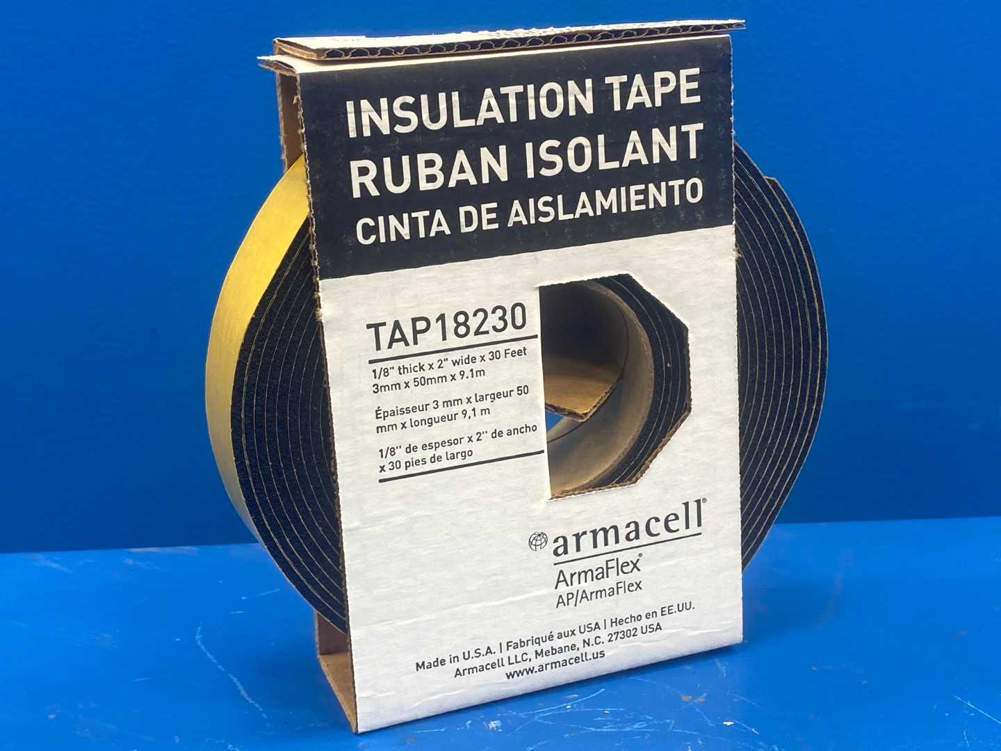ArmaFlex Insulation Tape – 1/8” x 2” x 30’ for HVAC & Pipe Insulation
