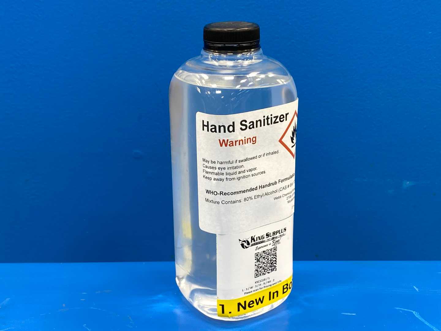 Webb Chemical Liquid Hand Sanitizer 80% Ethyl Alcohol Small