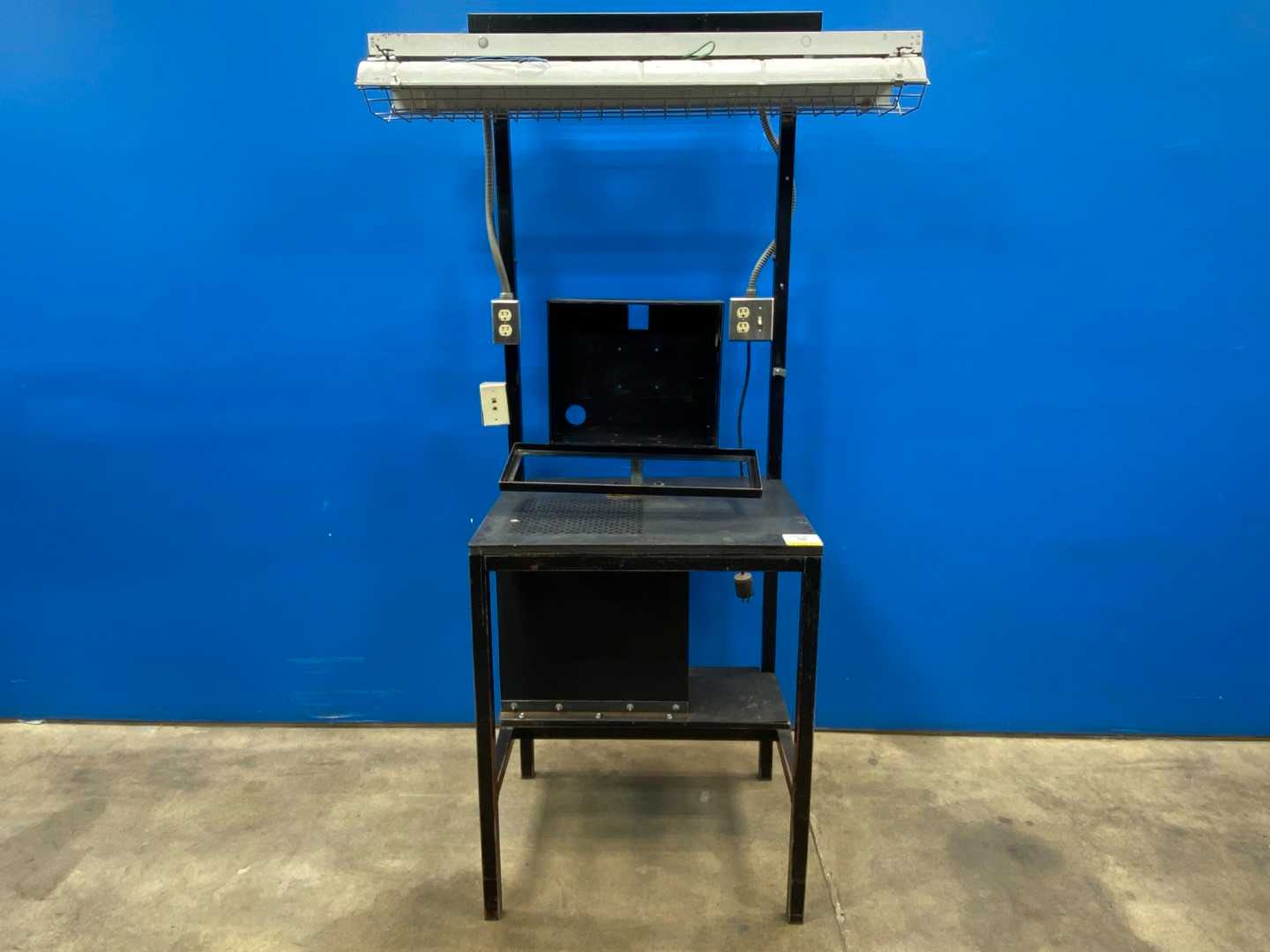 Black Table Workstation w/ Head Lamp