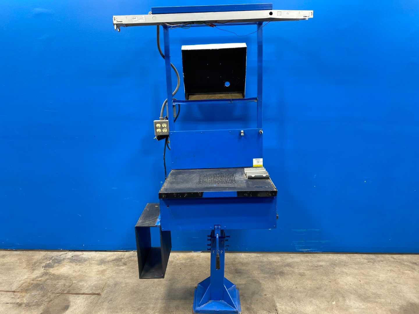 Blue Metal Work Table Station