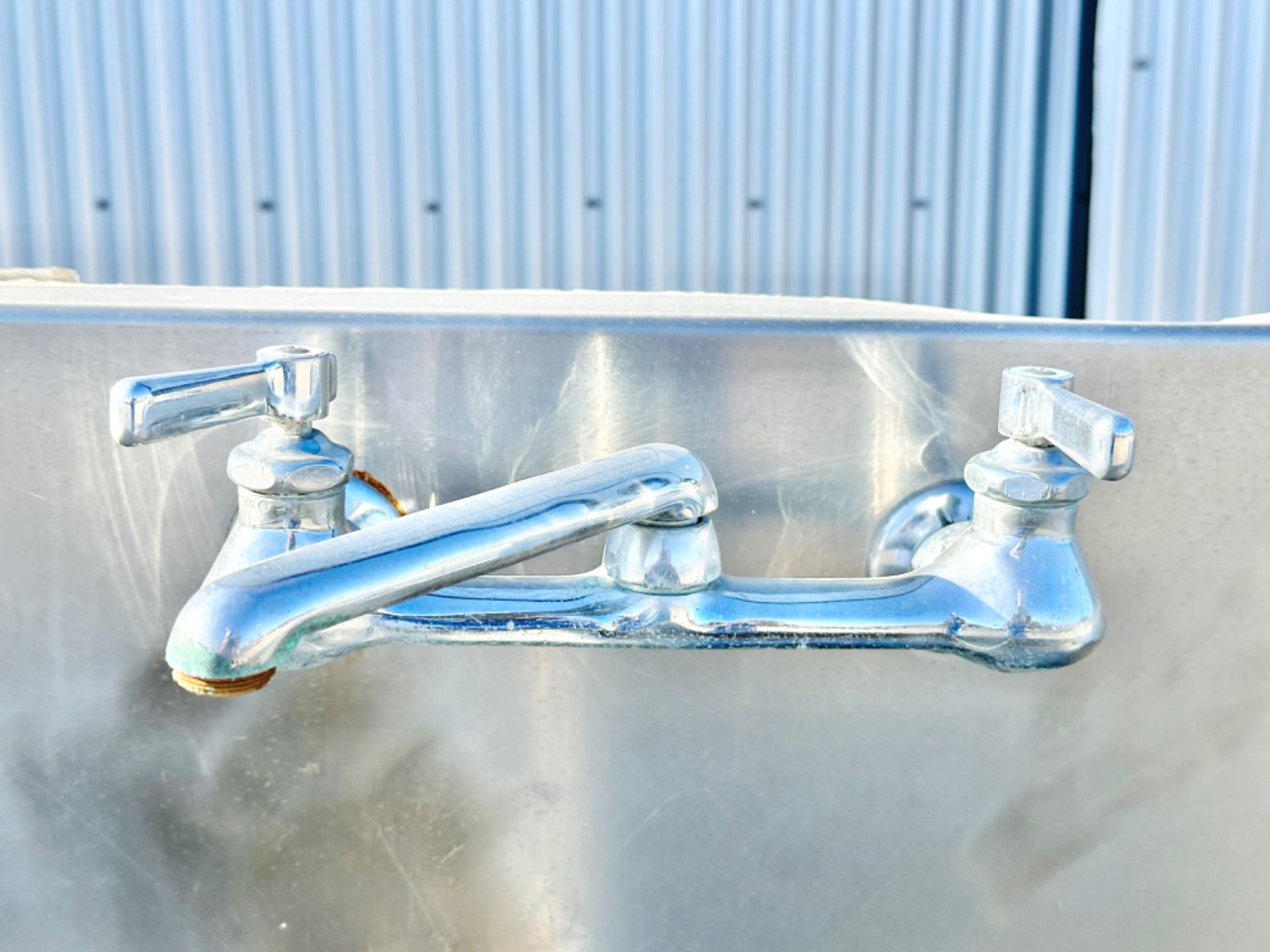 ARChem 18' long -- 4 compartment stainless steel sink / wash station