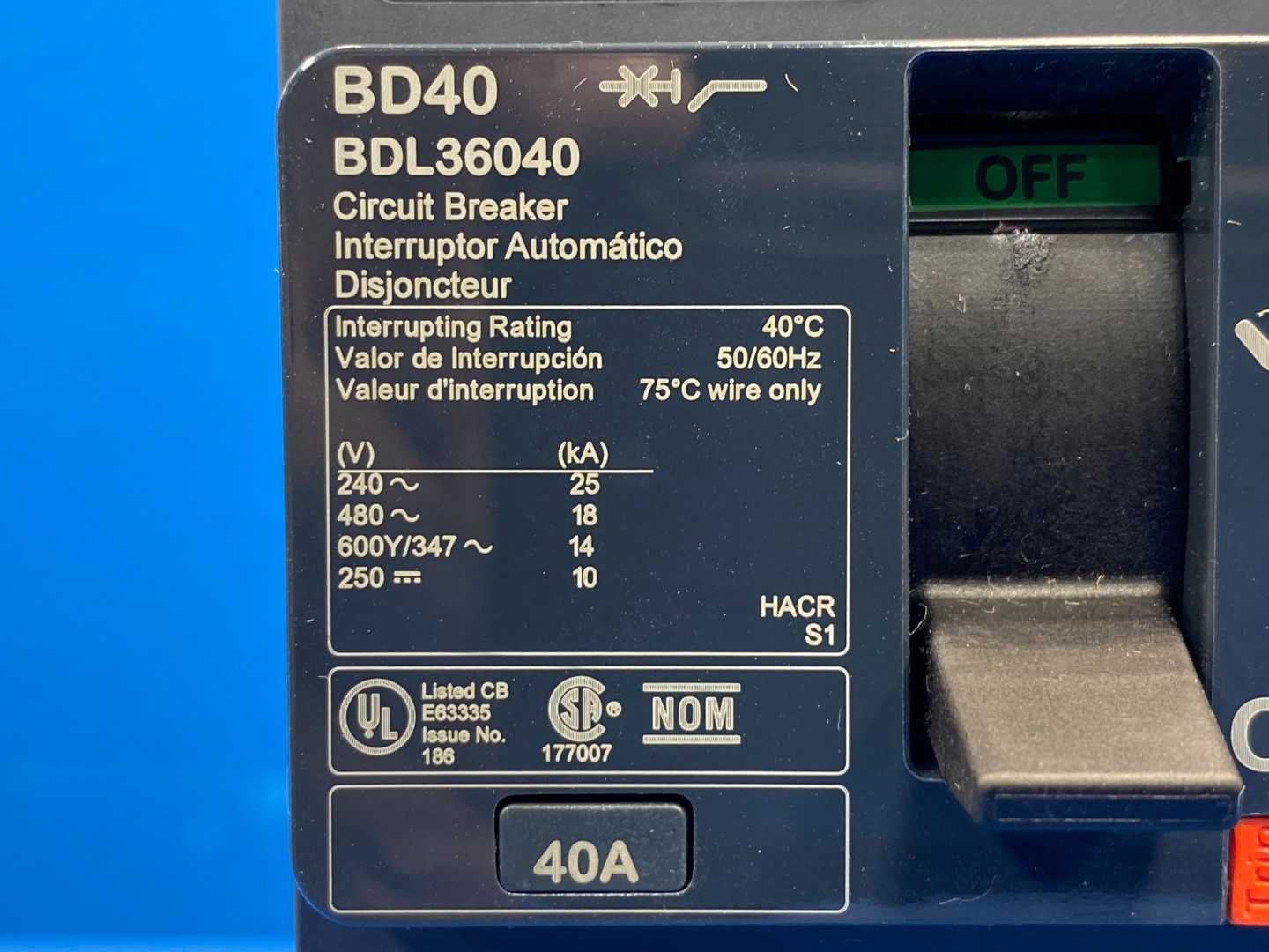 Schneider Electric, Power Pact BDL40, BDL36040