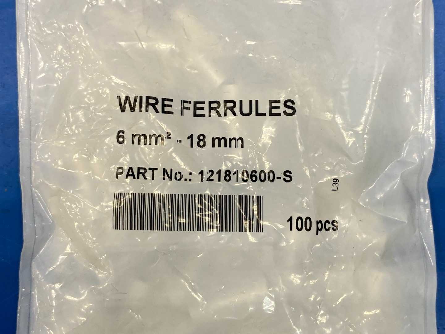 Non-Insulated Wire Ferrule, 6mm-18mm (Bag of 100)