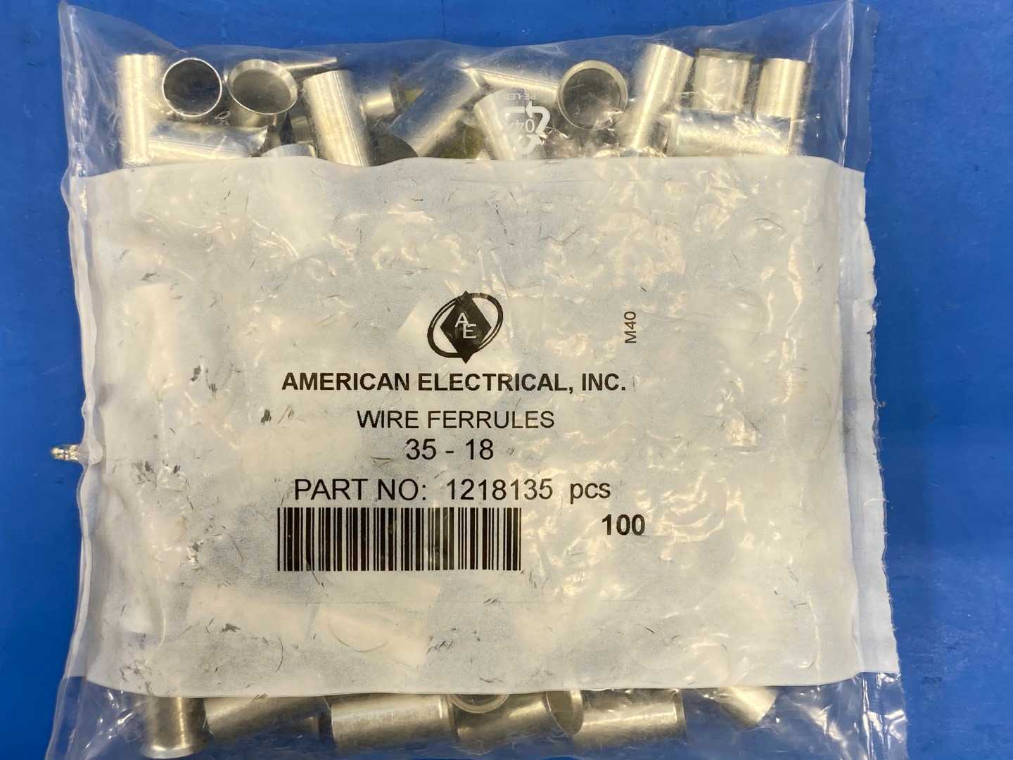 American Electrical Inc, Wire Feruules 35-18, 1218135 (Bag of 100)