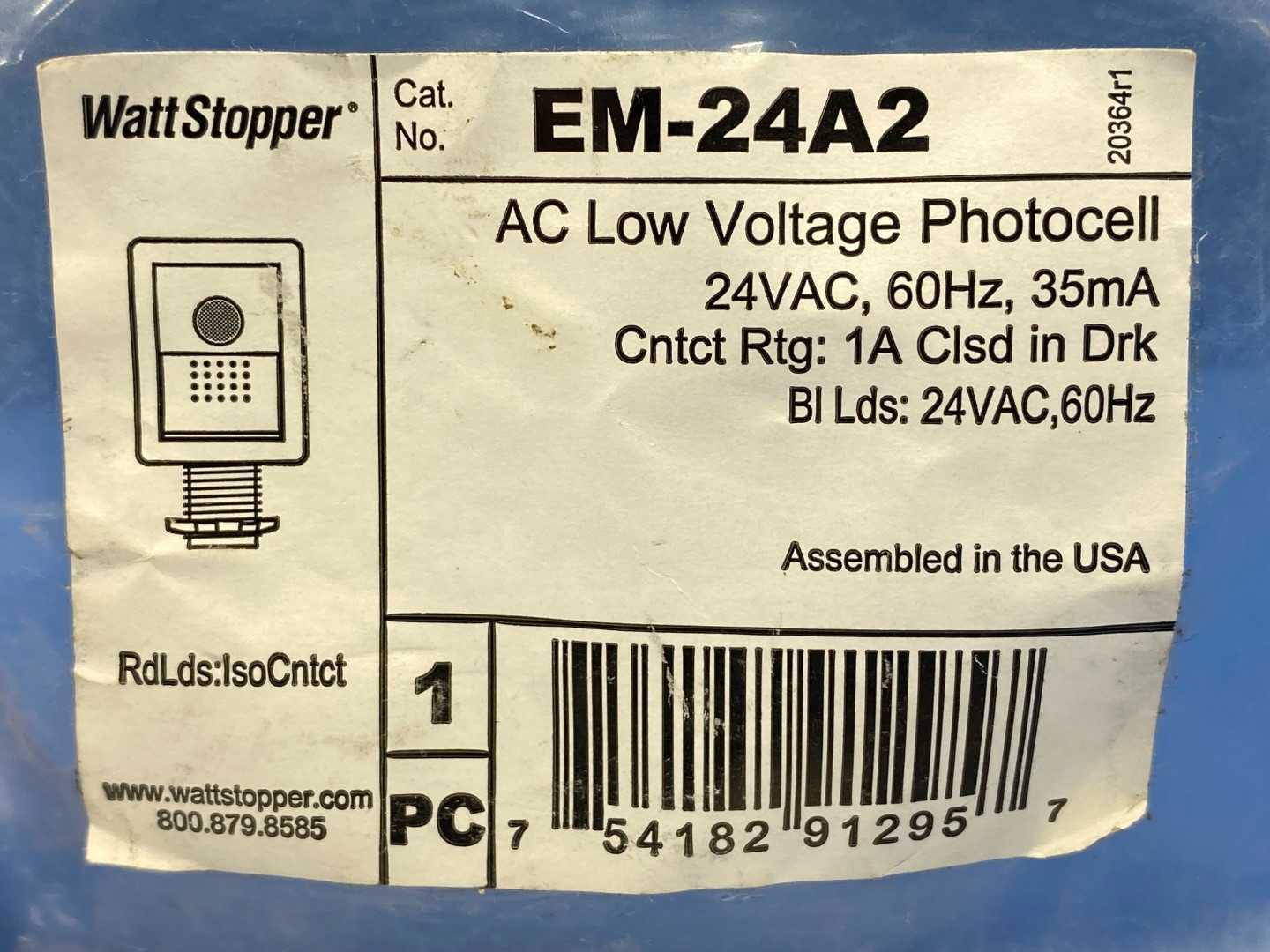 Watt Stopper EM-24A2, AC Low Voltage Photocell, 24V