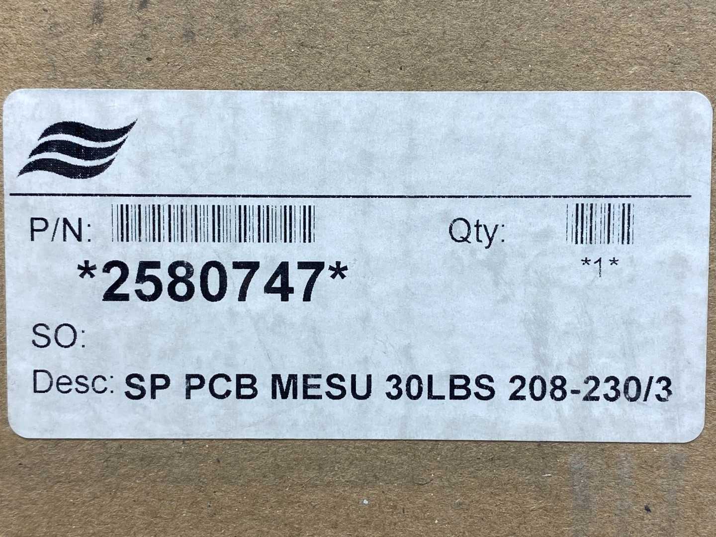 Nortec 258-0747 Sp Pcb Mesu 30Lbs 208-230/3, CPU/Control Board
