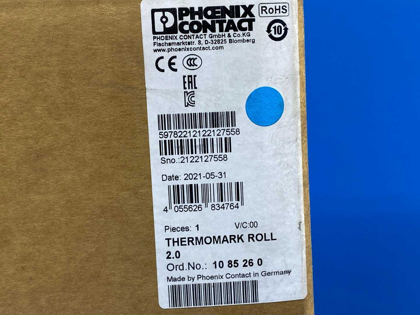 Phoenix Contact Thermal Lable Printer Thermomark Roll 2.0