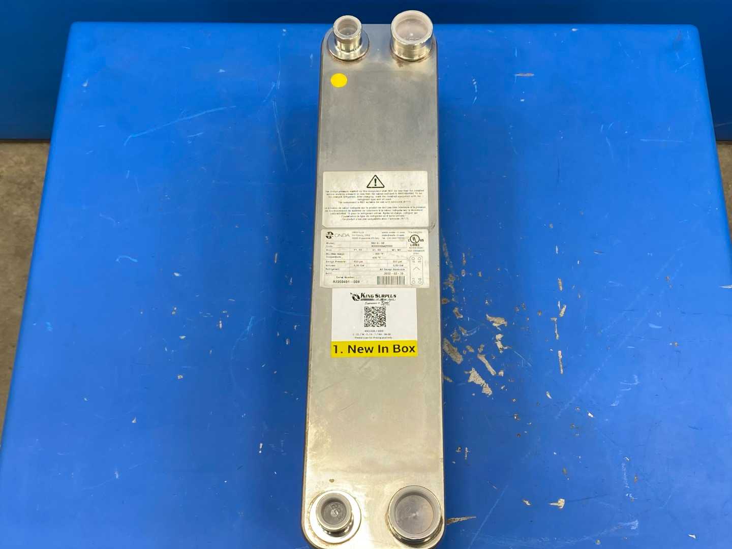 Onda Refrigerant Plated Heat Exchanger S82 H-58, 13Ton