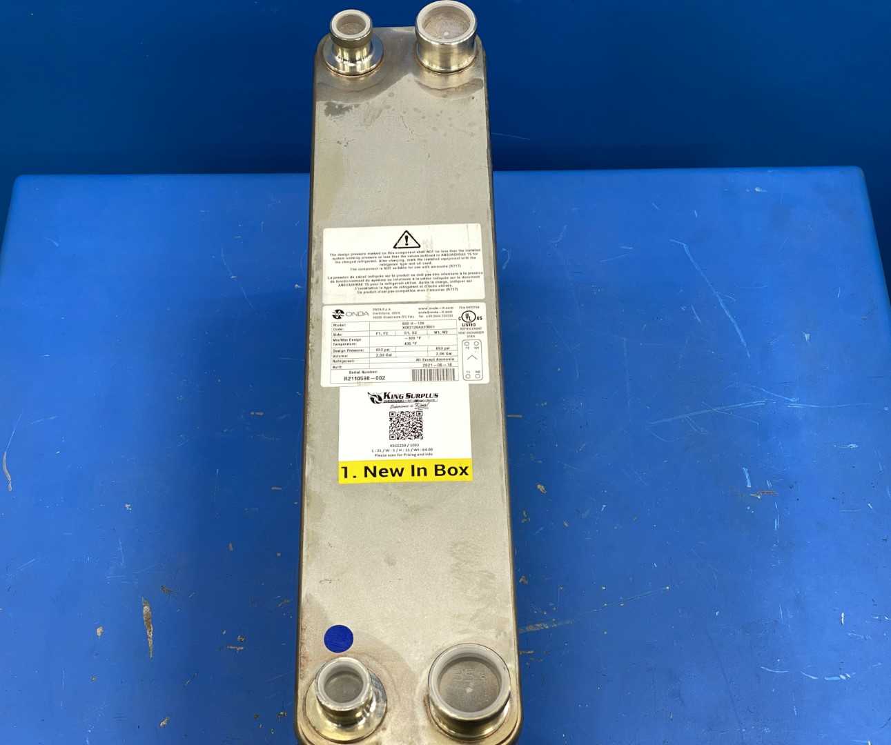 Onda S82 H-128 Refrigerant Plate Heat Exchanger – High-Efficiency Thermal Transfer
