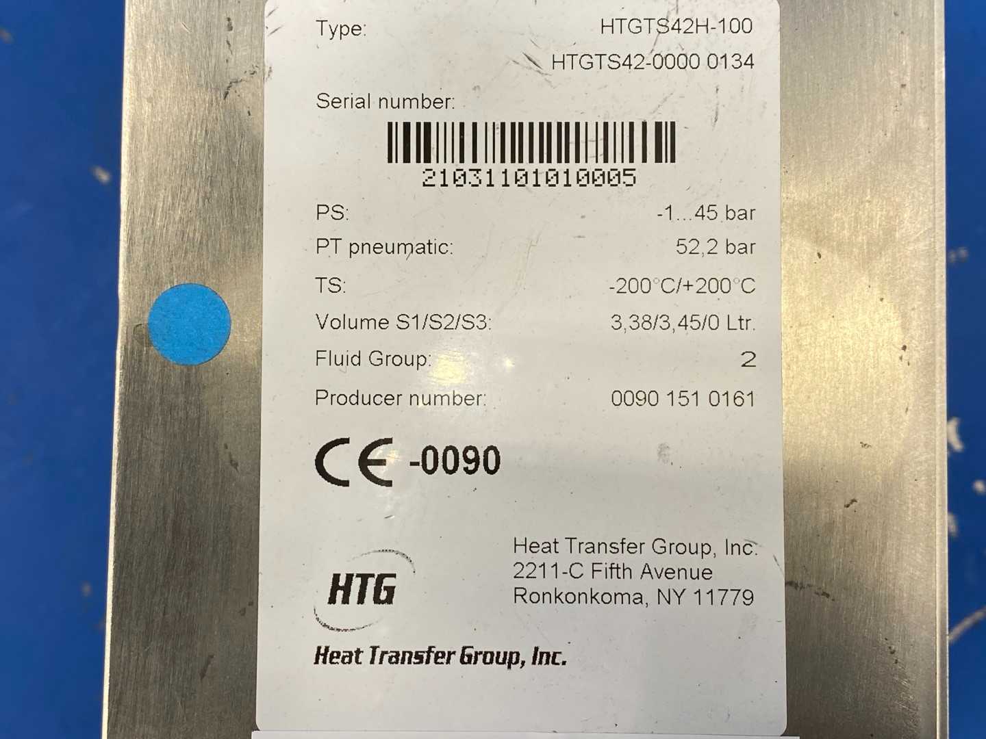 HTG Refrigerant Plated Heat Transfer HTGTS42H-100