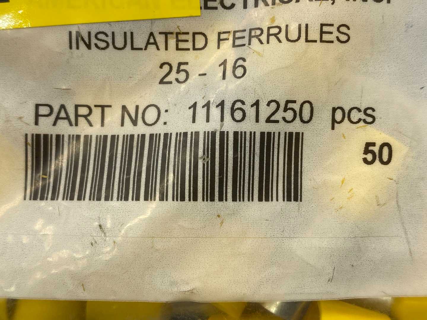 American Electrical Inc. Insulated Ferrules, 25-16, 11161250