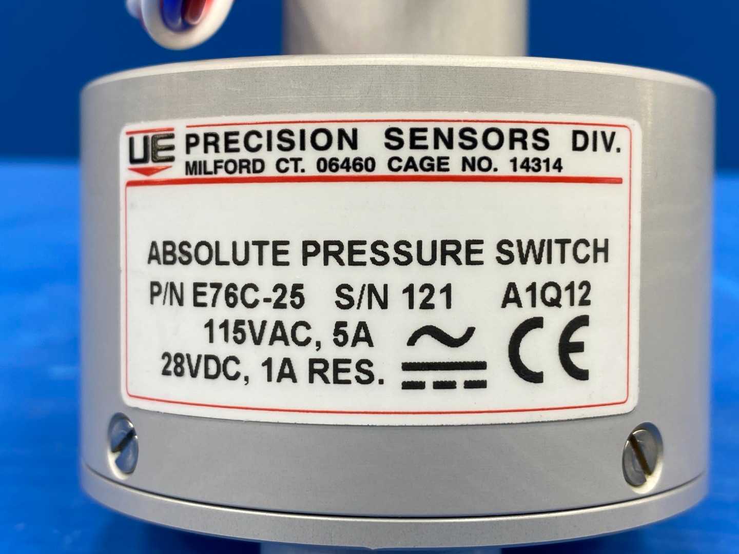 UE Precision Sensors Div. E76C-25 Absolute Pressure Switch 115VAC 5A 28VDC 1A RES