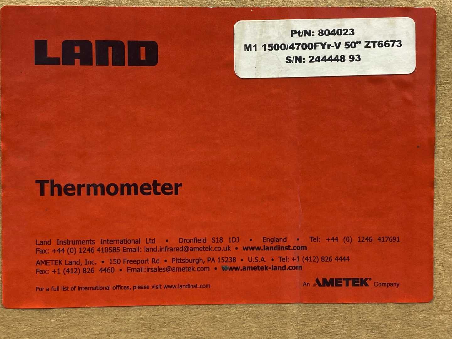 Land Thermometer 804023 M1 1500/4700FYr-V 50" ZT6673 1500 TO 4700 DEG. F