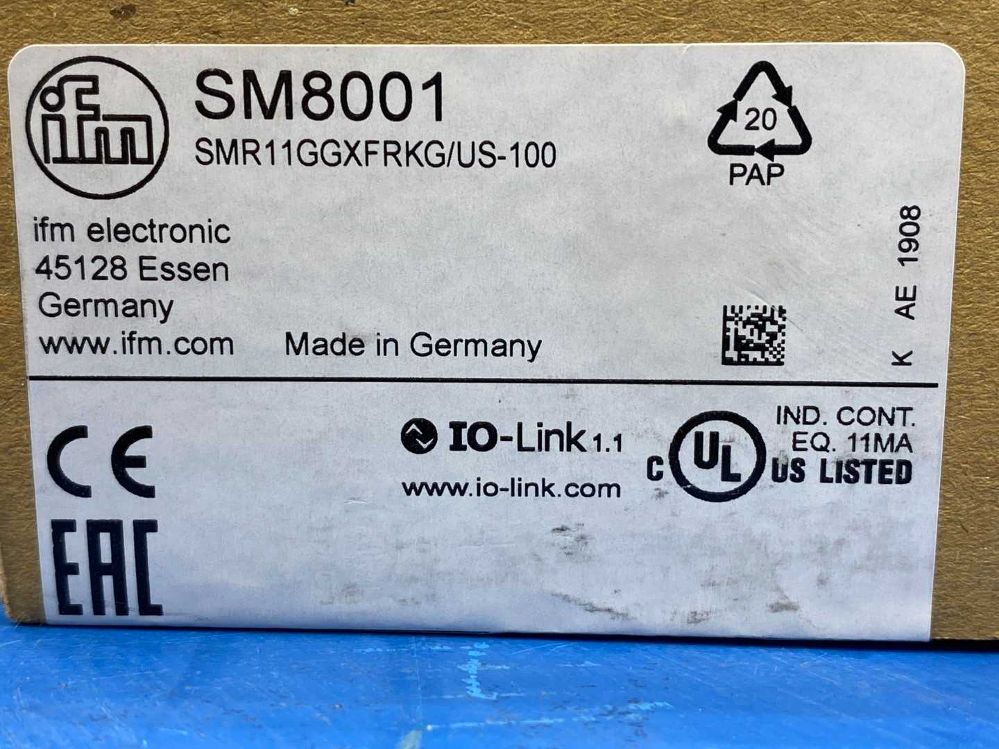 Ifm Efector Inc. SM8001, SMR11GGXFRKG/US-100, Magnet Inductive 24VDC PWR ,4-2MA