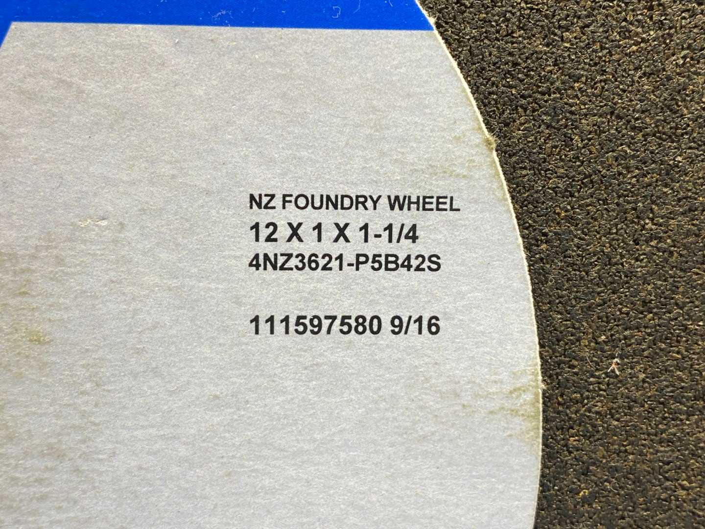 Norton NZ Foundry Wheel 12x1x1-1/4 - Model 4NZ3621-P5B42S | Industrial Abrasive Tool