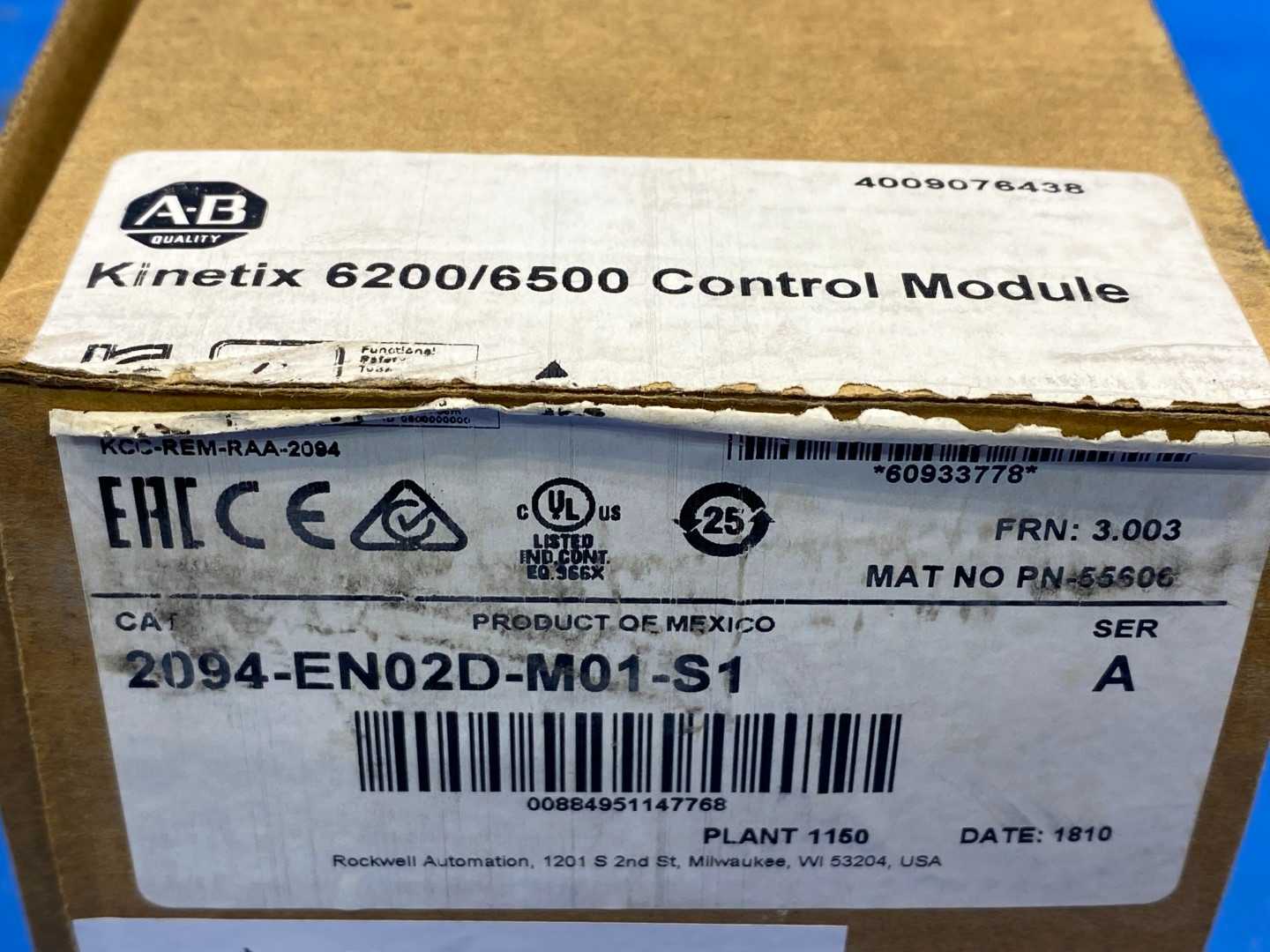 Allen-Bradley 2094-EN02D-M01-S1 ETHERNET/IP Safe Speed Control Module