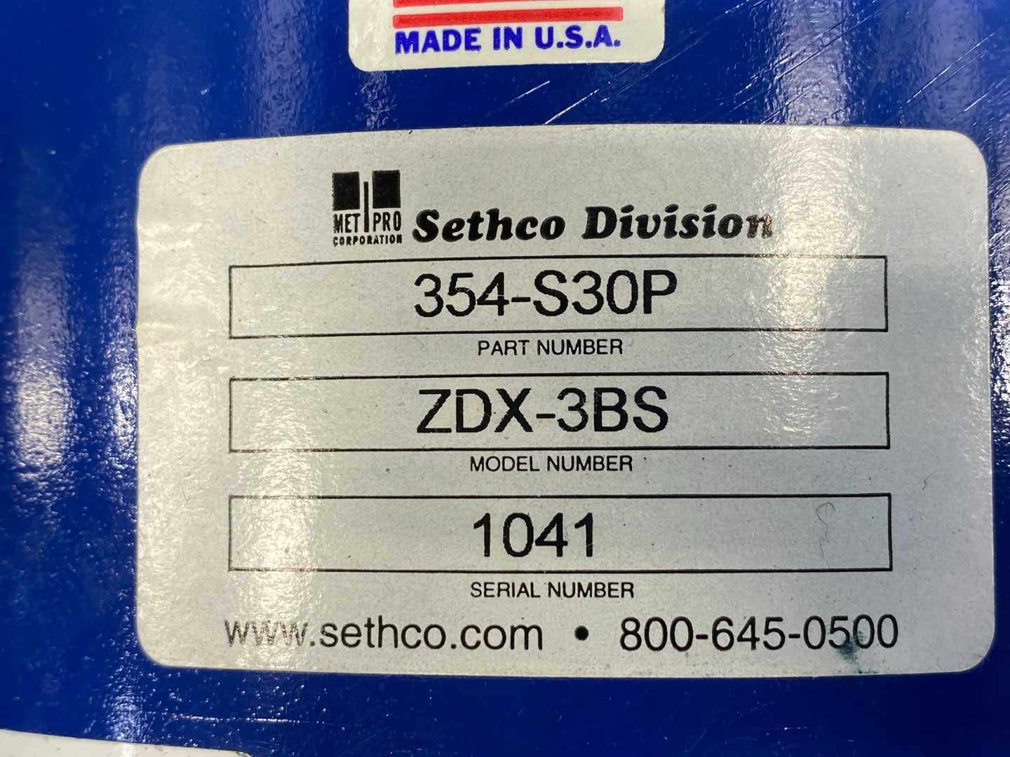 Sethco 354-S30P / ZDX-3BS Pump With 3HP 3 PH