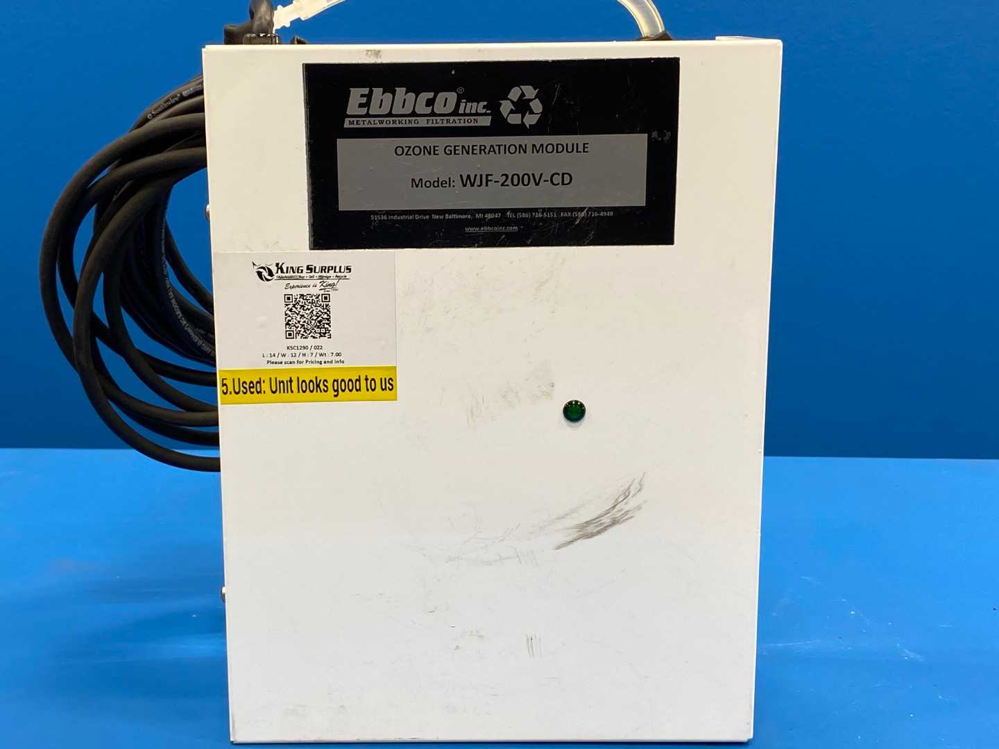 Ebbco Inc. Ozone Generation Module WJF-200V-CD