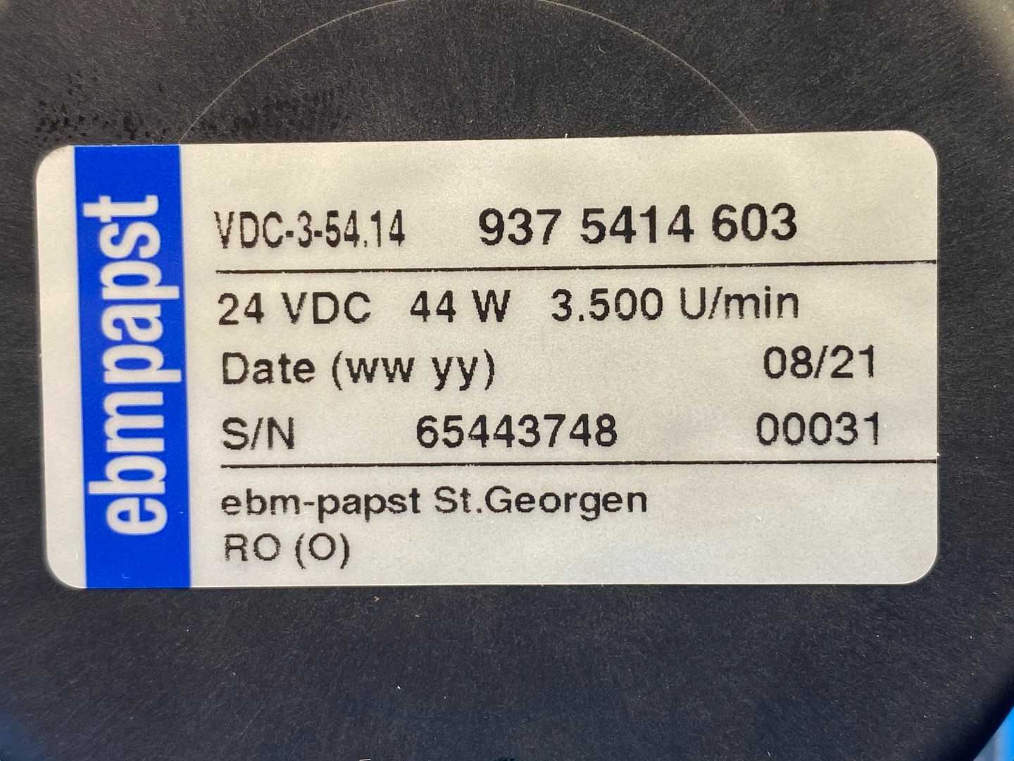 ebm-papst VDC-3-54.14, VARIODRIVE compact DC Motor 24V 3.500U/min 937 5414 603 Gearbox