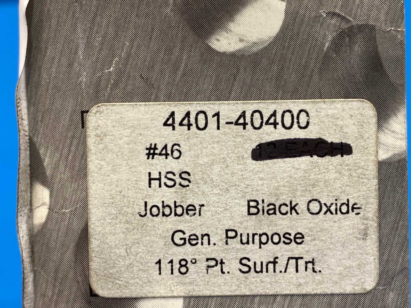 Exactek, Jobber Drill Size 46 HSS-Black Oxide, Gen. Purpose 118° Pt. Surf./Trt. 4401-40400