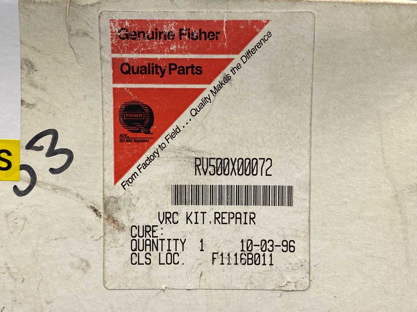 Fisher RV500X00072 VRC Repair Kit (Might be missing parts)
