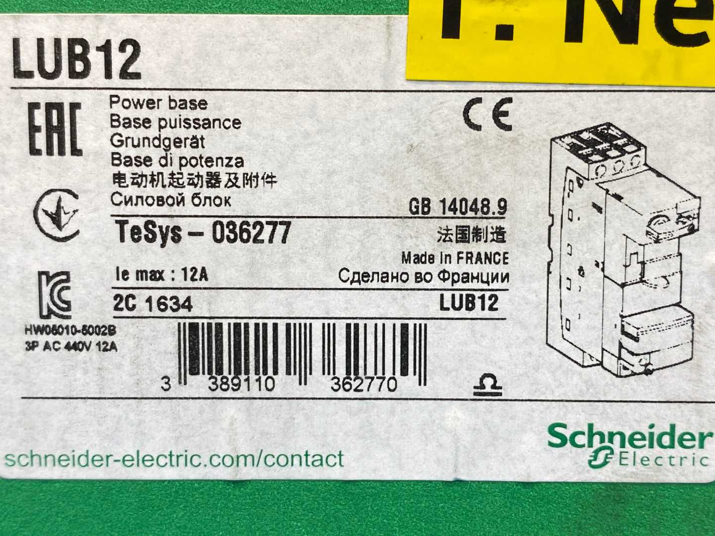 Schneider Electric TeSys LUB12 Power Base 12A, 690V