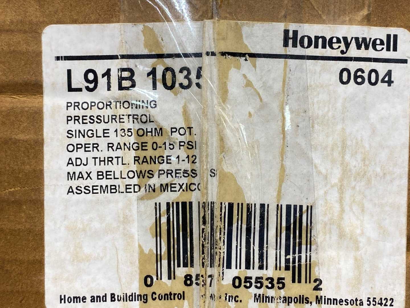 Honeywell PRESSURETROL L91B1035 Proportioning Pressure Control. 135Ohm 0-15PSI