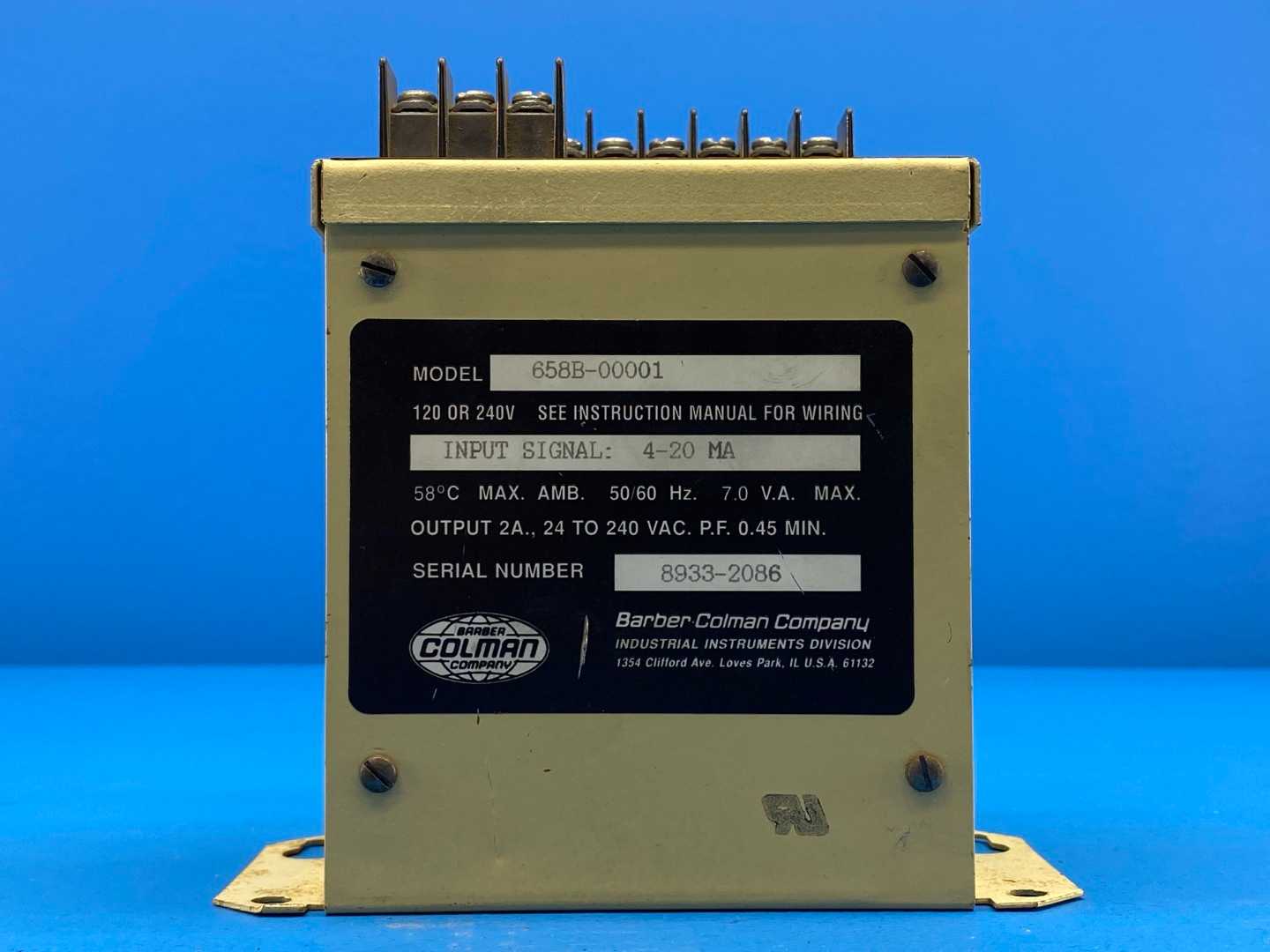 Barber Coleman 658B-00001 Current to Position Converter, 120/240V 4-20mA 50/60Hz