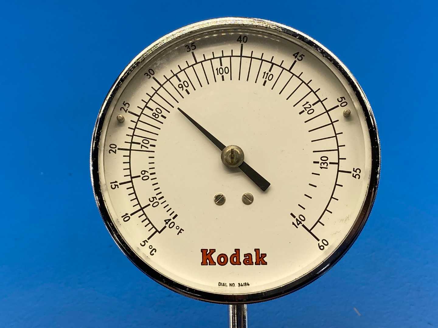 Kodak Thermometer, Dial no.34184; Inline Water Temperature Gauge