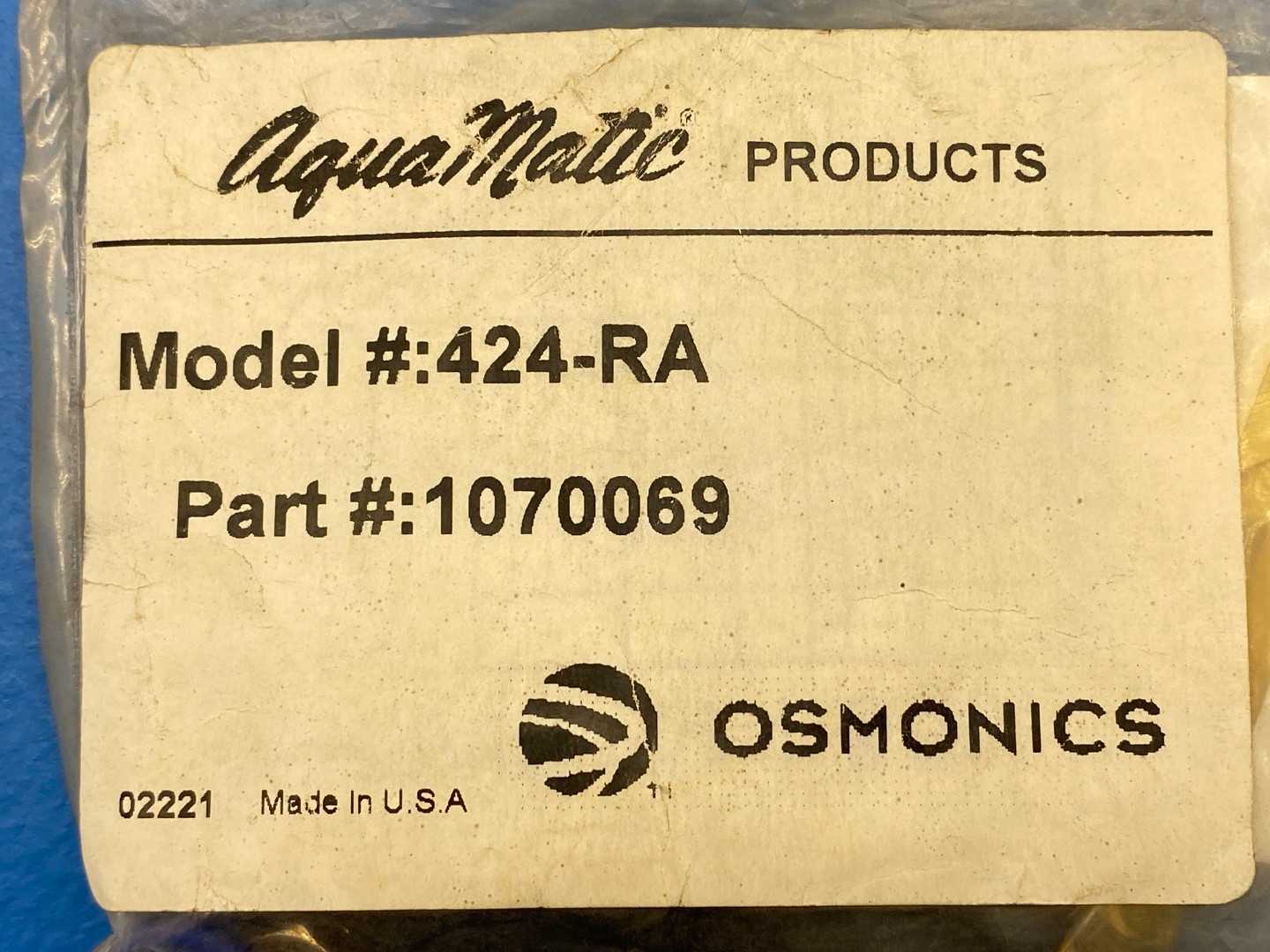 Osmonics  424-RA, Part# 1070069, 1-1/2" Diaphragm Seal Kit