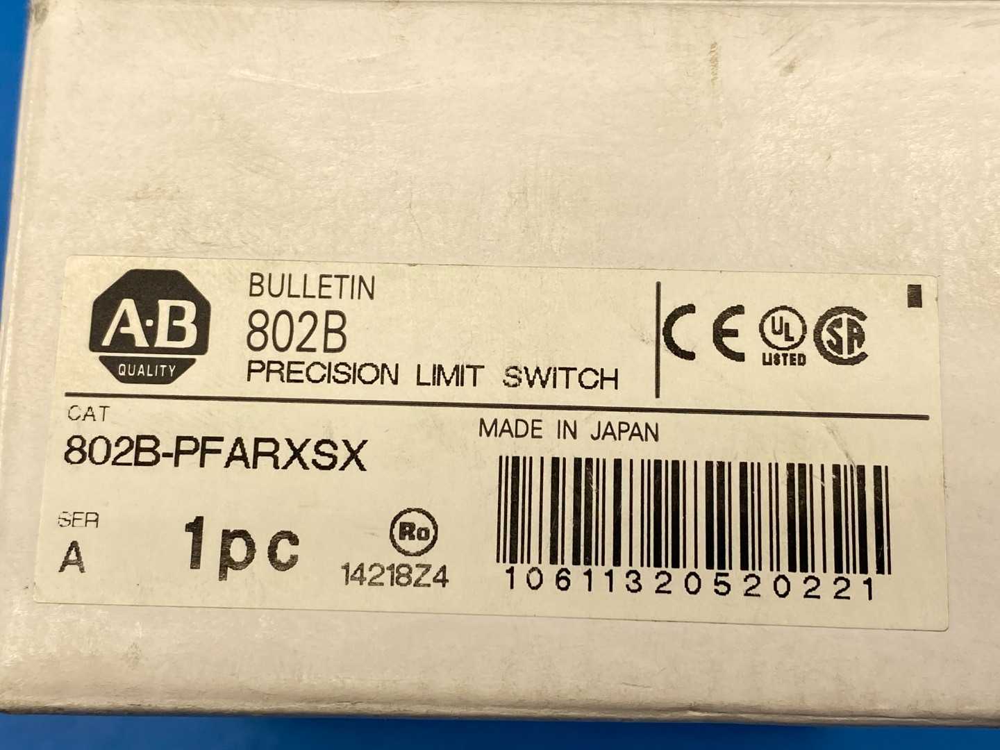 Allen-Bradley 802B-PFARXSX, Precision Limit Switch Series A