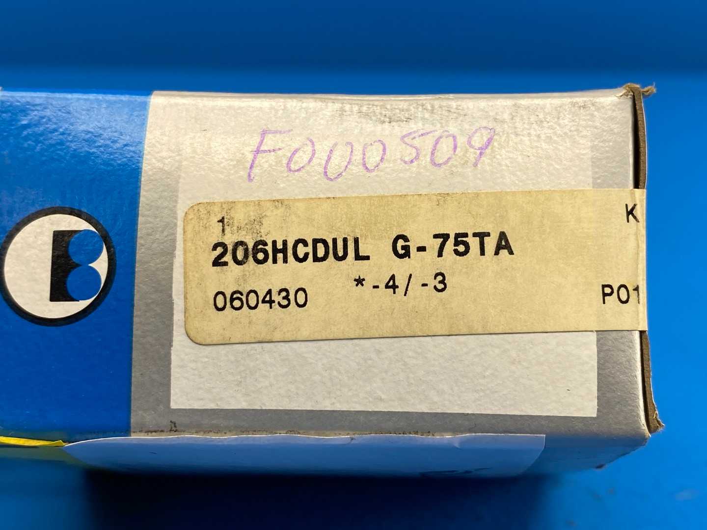 Barden 206HCDUL G-75TA Spindle & Precision Machine Tool Angular Contact Bearing 30 mm Bore 62 mm OD 16 mm Width 15 °