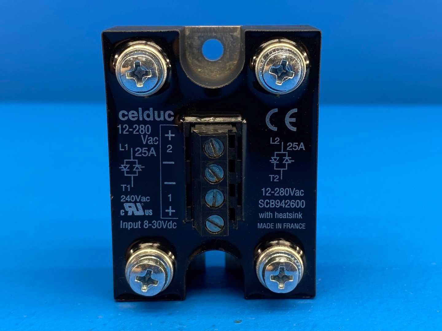 Celduc SCB942600 Double Solid-State Relay (SSR) 12-280VAC, Input 8-30VDC, 25A
