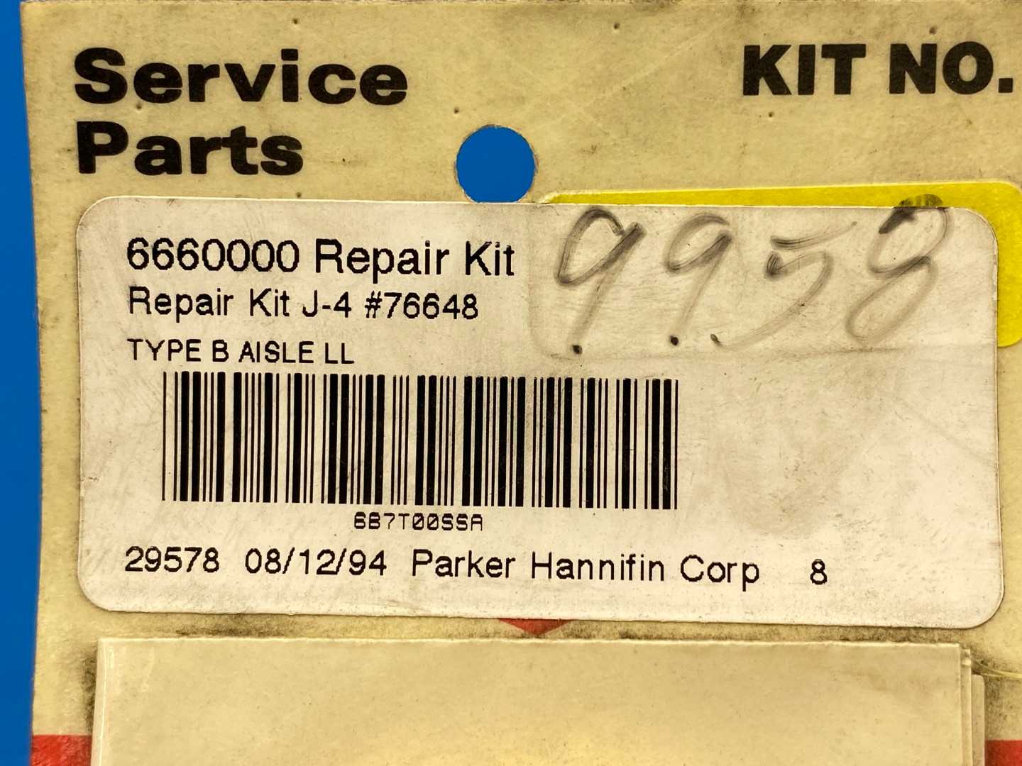 Parker Hannafin Corp. 6660000 Repair Kit J-4 #76648