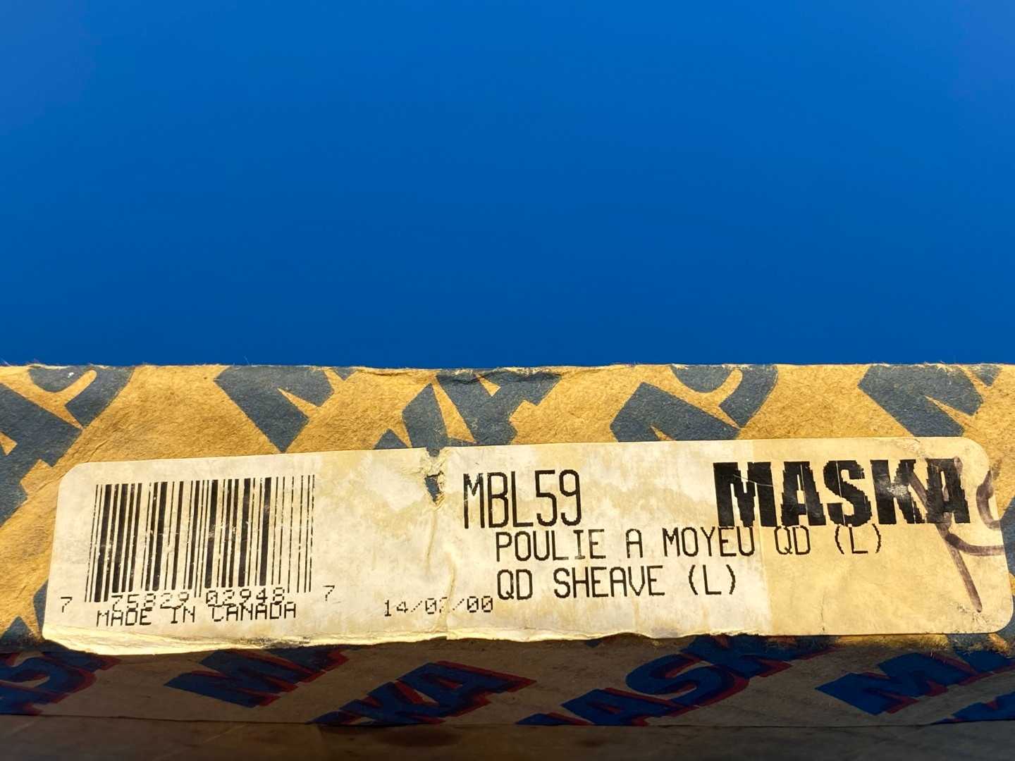 Maska, MBL59, Single Groove Fixed Pitch Sheave