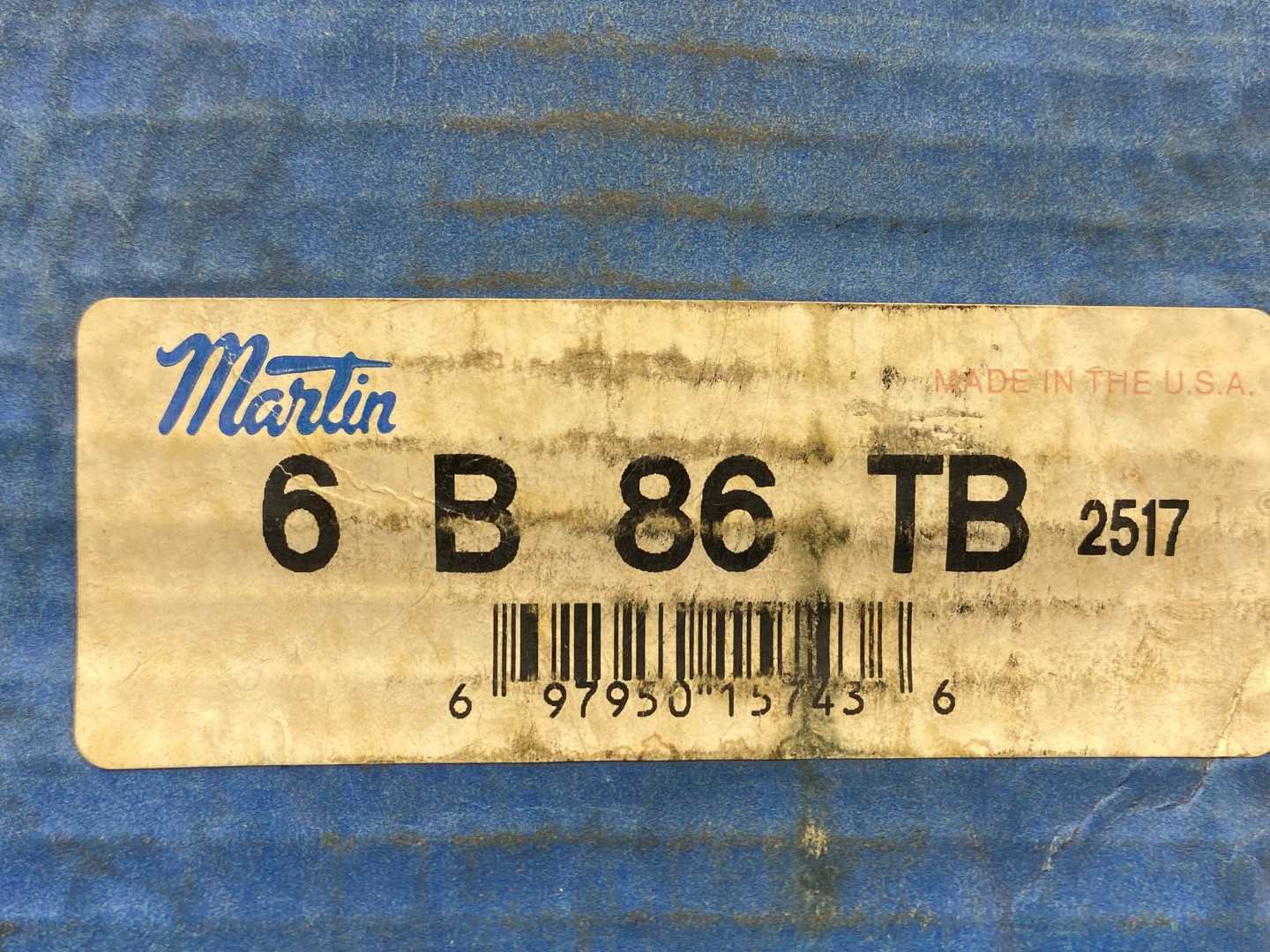 Martin 6 B 86 TB 2517 V-Belt Pulley - A/B Belt Section, 6 Groove, Bushing Bore Size, 8.9500 in O.D