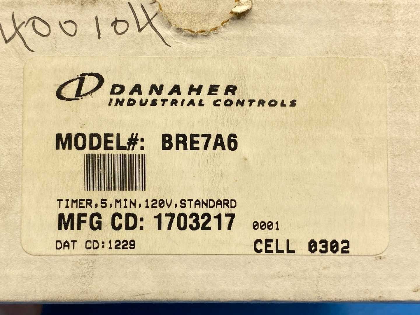 Danaher Eagle Signal BRE7A6 Reset Timer 5 min 10A 120-240VAC