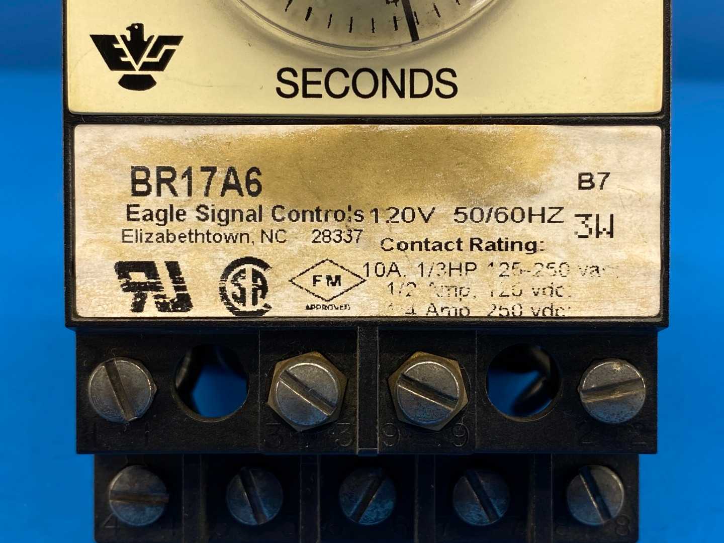 Danaher Eagle Signal BR17A6 Reset Timer Seconds 120V