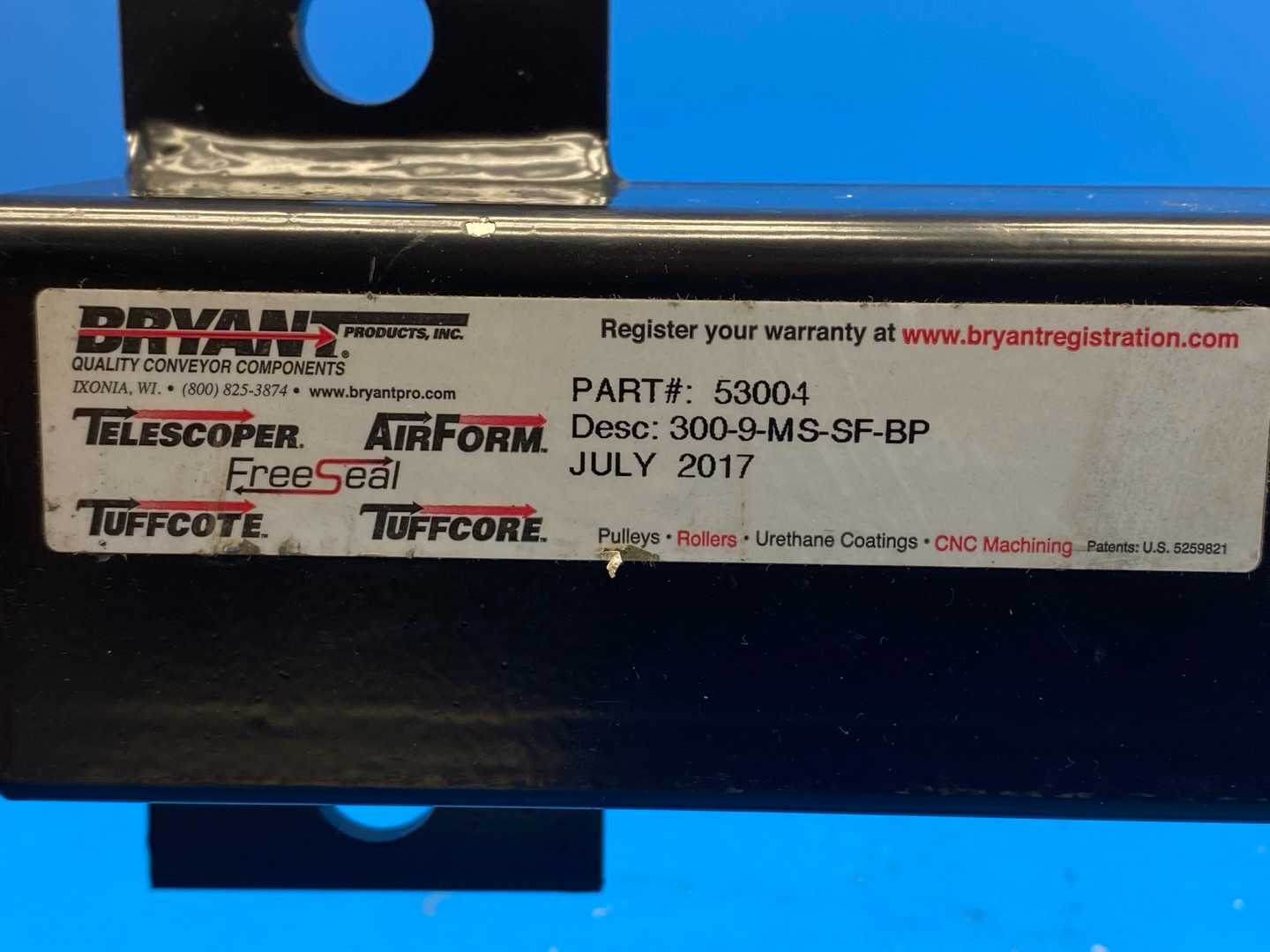 Bryant Telescoper 300-9-MS-SF-BP Conveyor Take-Up Unit | 9” Travel | Manual Screw | Mild Steel