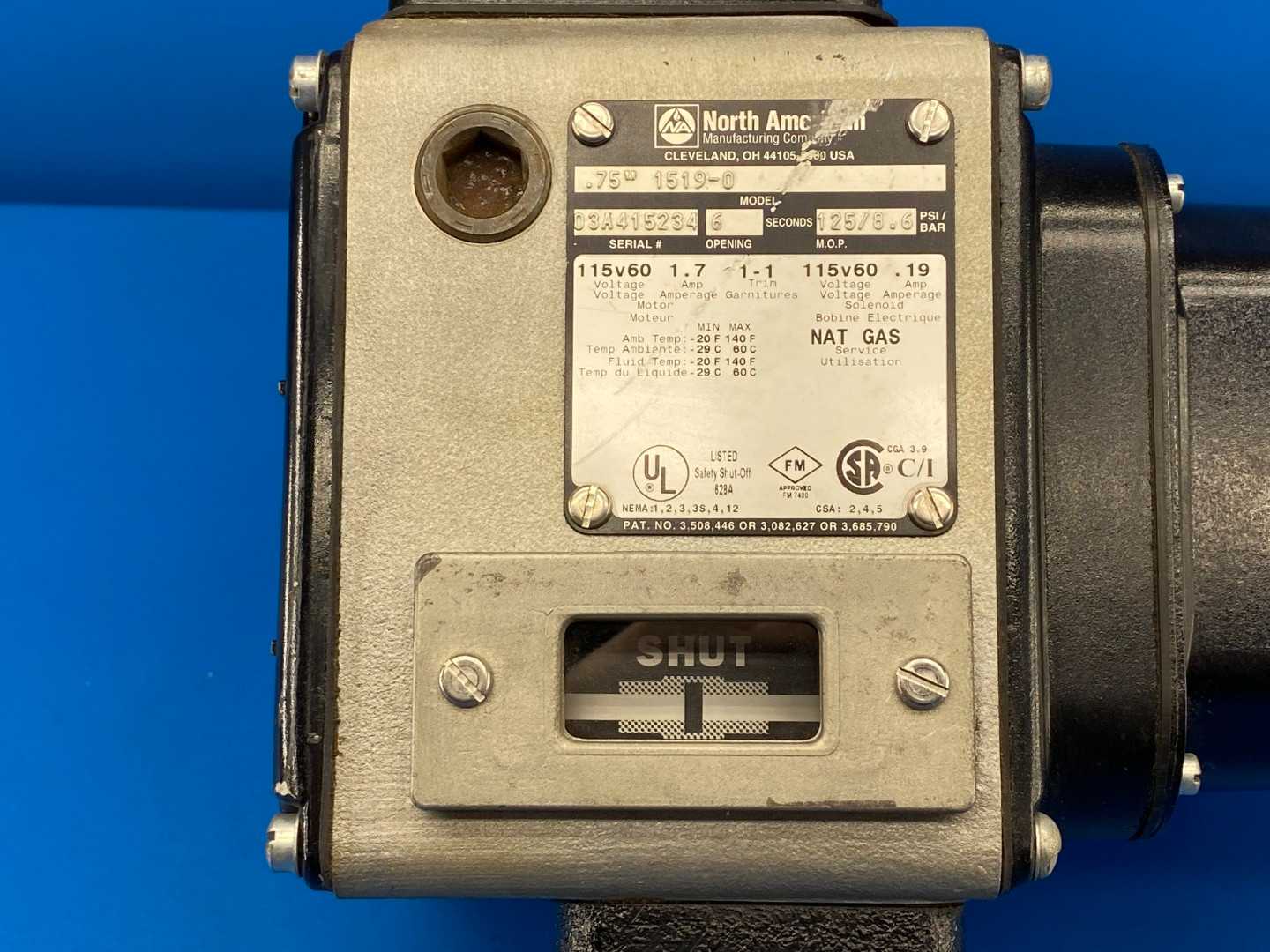 North American Mfg, 1519-0 Automatic Safety Shut-off Valve
