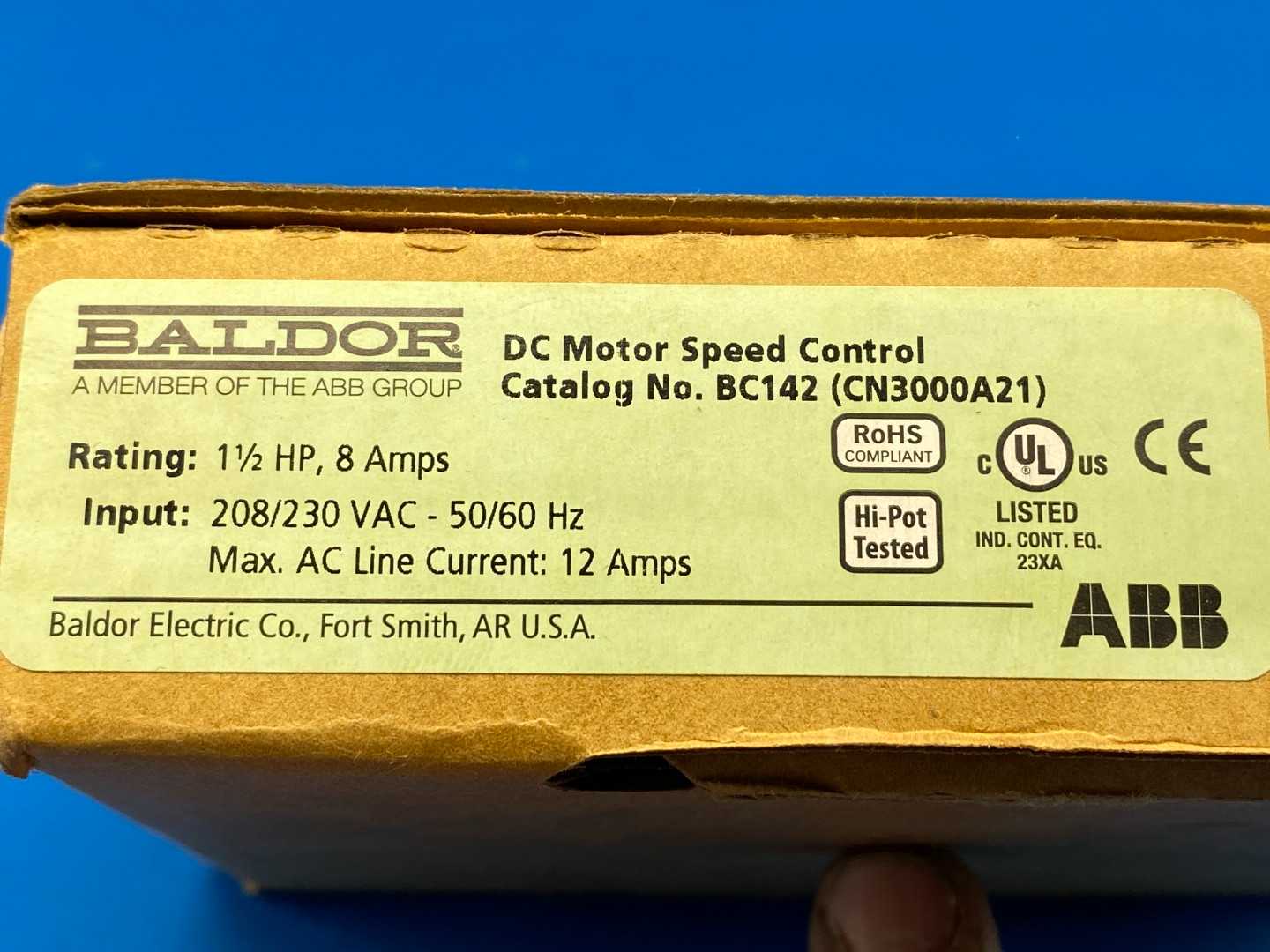 C142 BALDOR 16 Amp SCR 230VAC Chassis Drive 180VDC Output 1-Way (Part# CN3000A21)