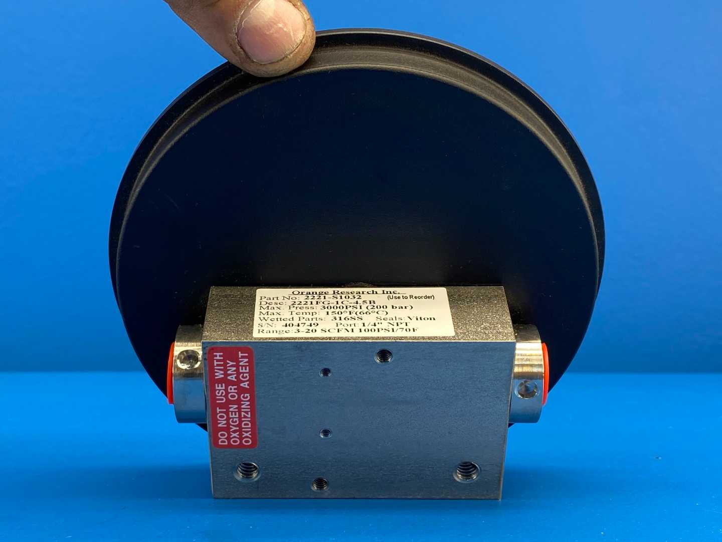 Orange Research 2221-S1032 In-line Flow Meter 1/4" Port 3000PSI 3-20 SCFM Viton Seals